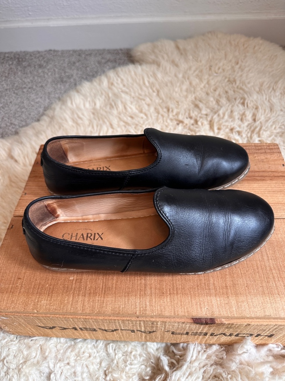 Charix Black Slip-On Leather Casual comfort Shoes 40 / 9.5 - Picture 7 of 16